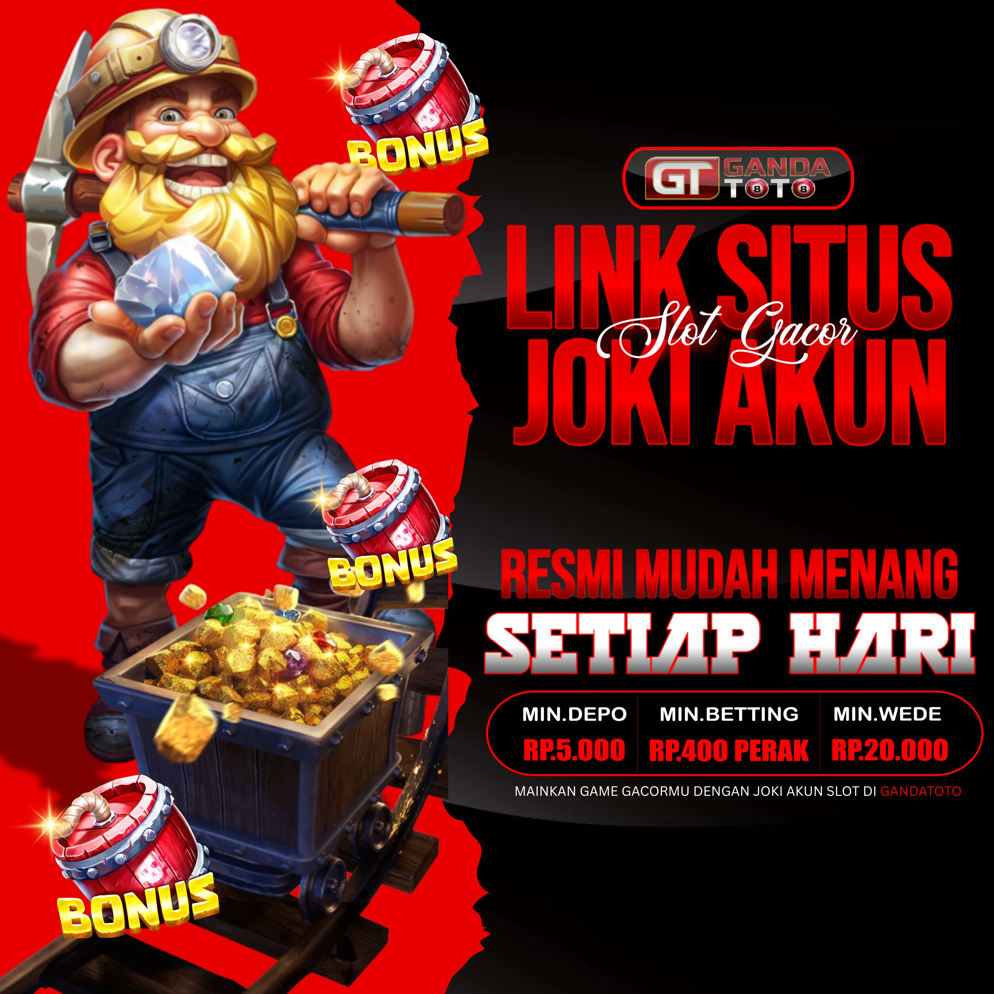GANDATOTO ! Joki Akun Slot Gacor Disini Gampang Menang 