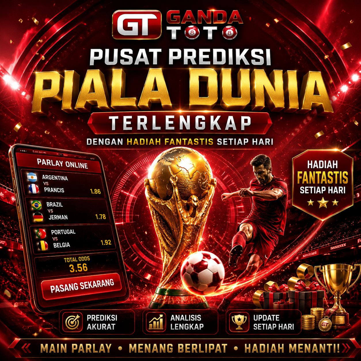 GANDATOTO ⚽ Pusat Prediksi Piala Dunia Terlengkap Dengan Hadiah Fantastis Setiap Hari