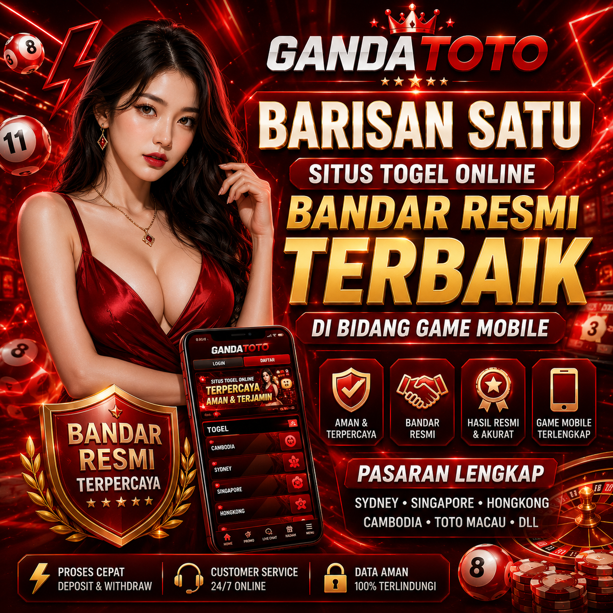 Thumbnail 1 of 3, Poster, GANDATOTO - Barisan Satu Situs Togel Online Bandar Resmi Terbaik Di Bidang Game Mobile designed and sold by GANDATOTO.