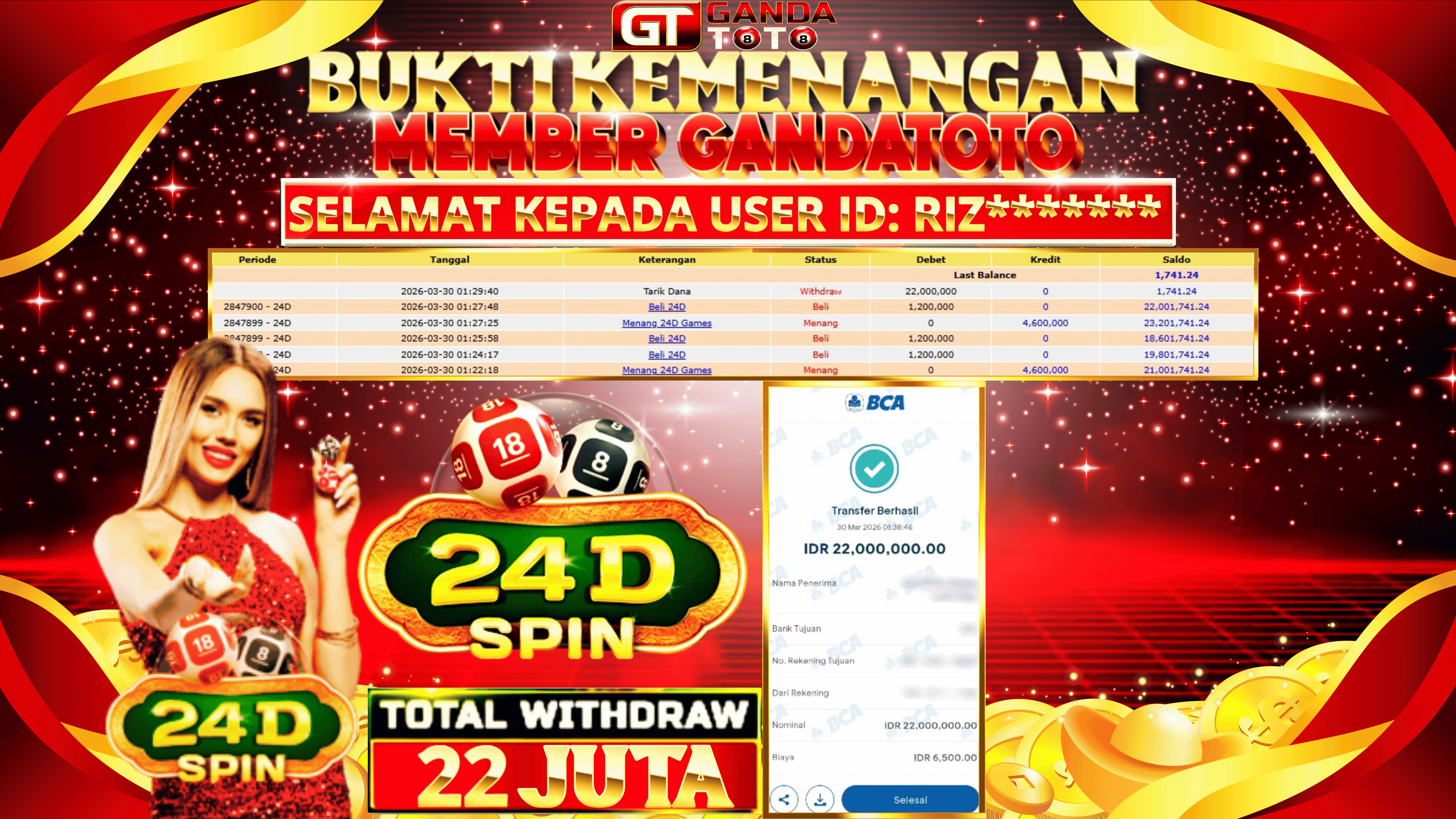 JACKPOT LIVE CASINO 24D SPIN HINGGA 22 JUTA, 05 APRIL 2026