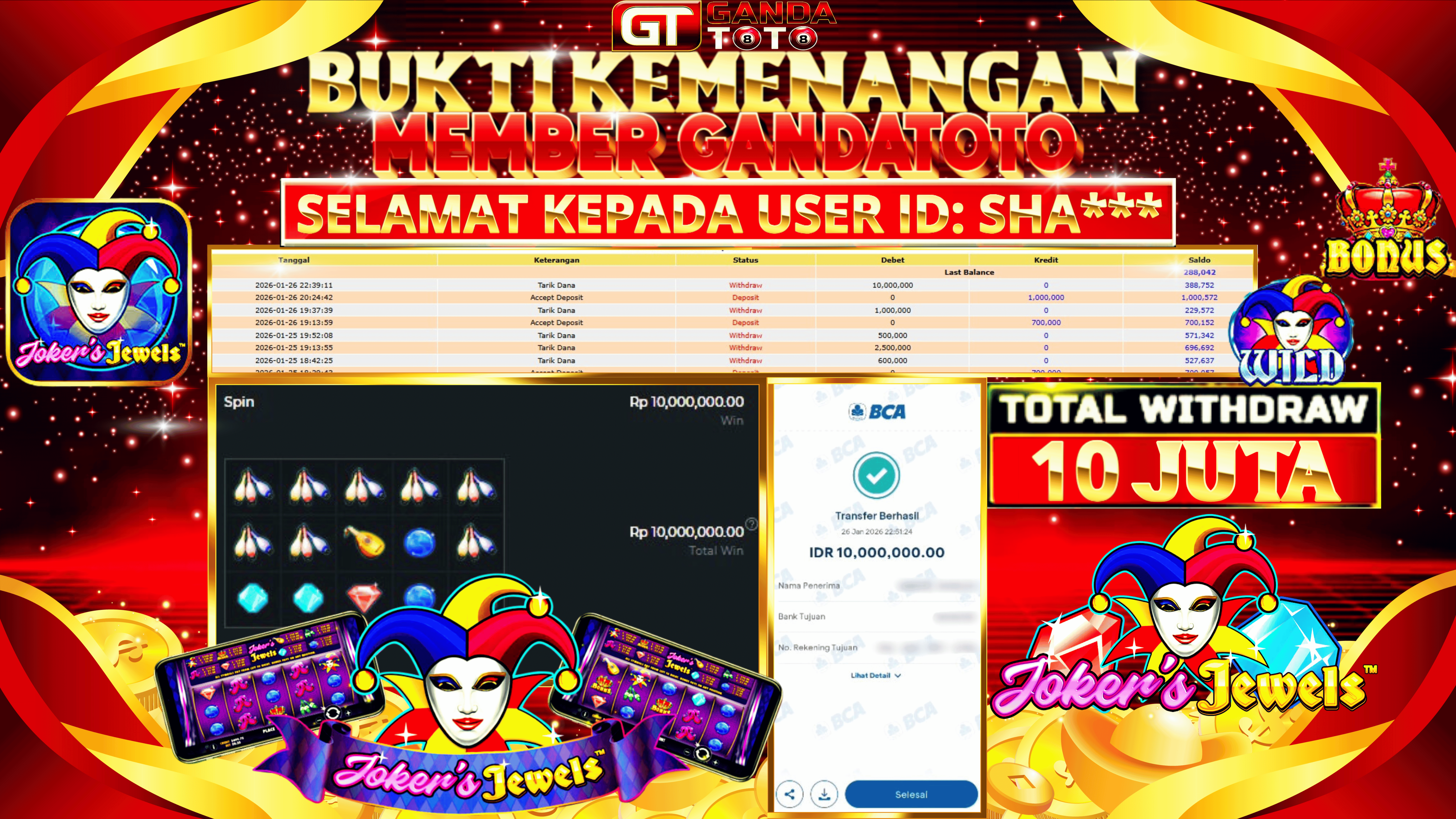 JACKPOT SLOT JOKERS JEWELS HINGGA 10 JUTA, 27 JANUARY 2026
