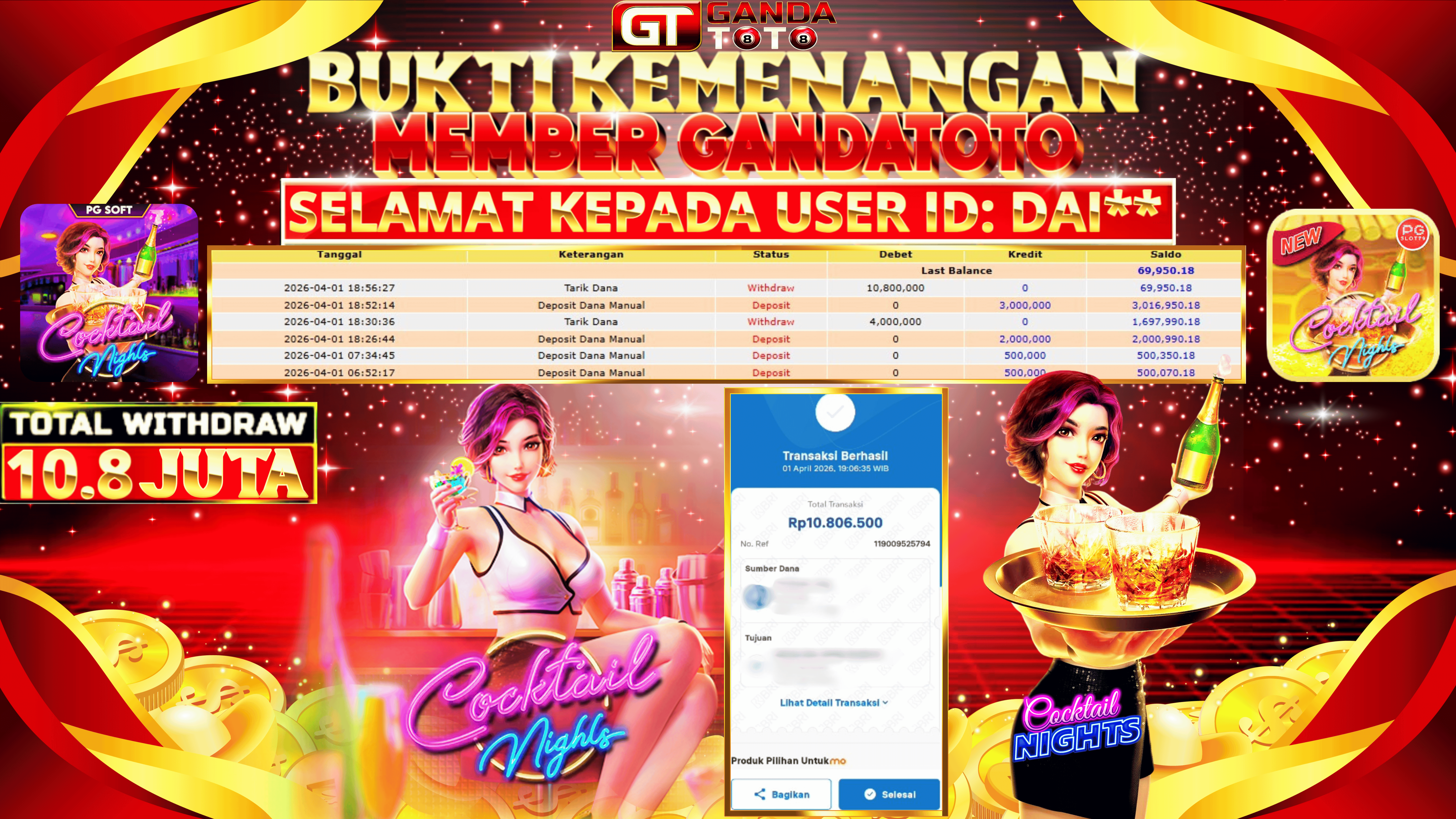 JACKPOT SLOT COCKTAIL NIGHT HINGGA 11 JUTA, 05 APRIL 2026