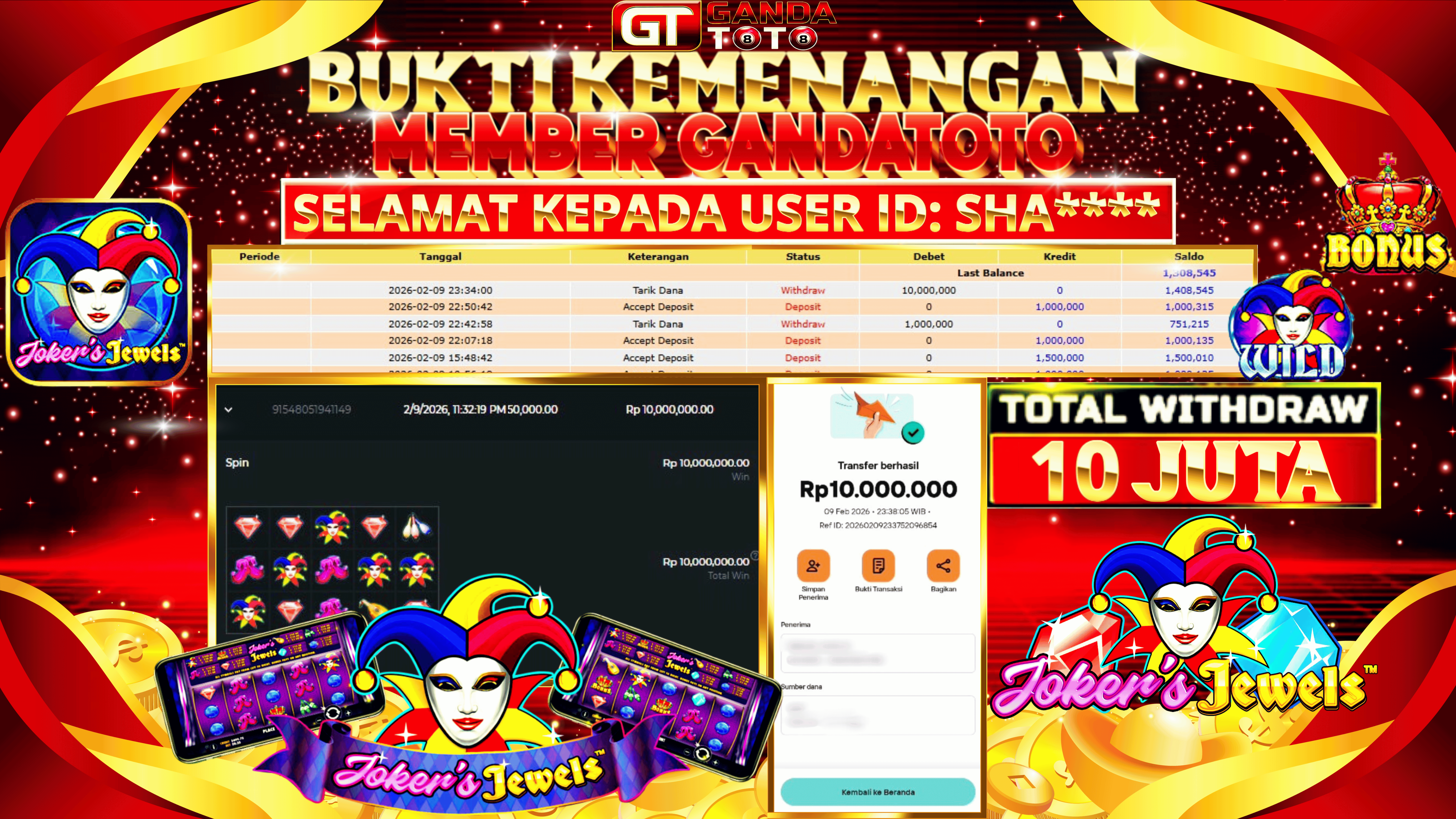 JACKPOT SLOT JOKERS JEWELS HINGGA 10 JUTA, 10 FEBRUARY 2026