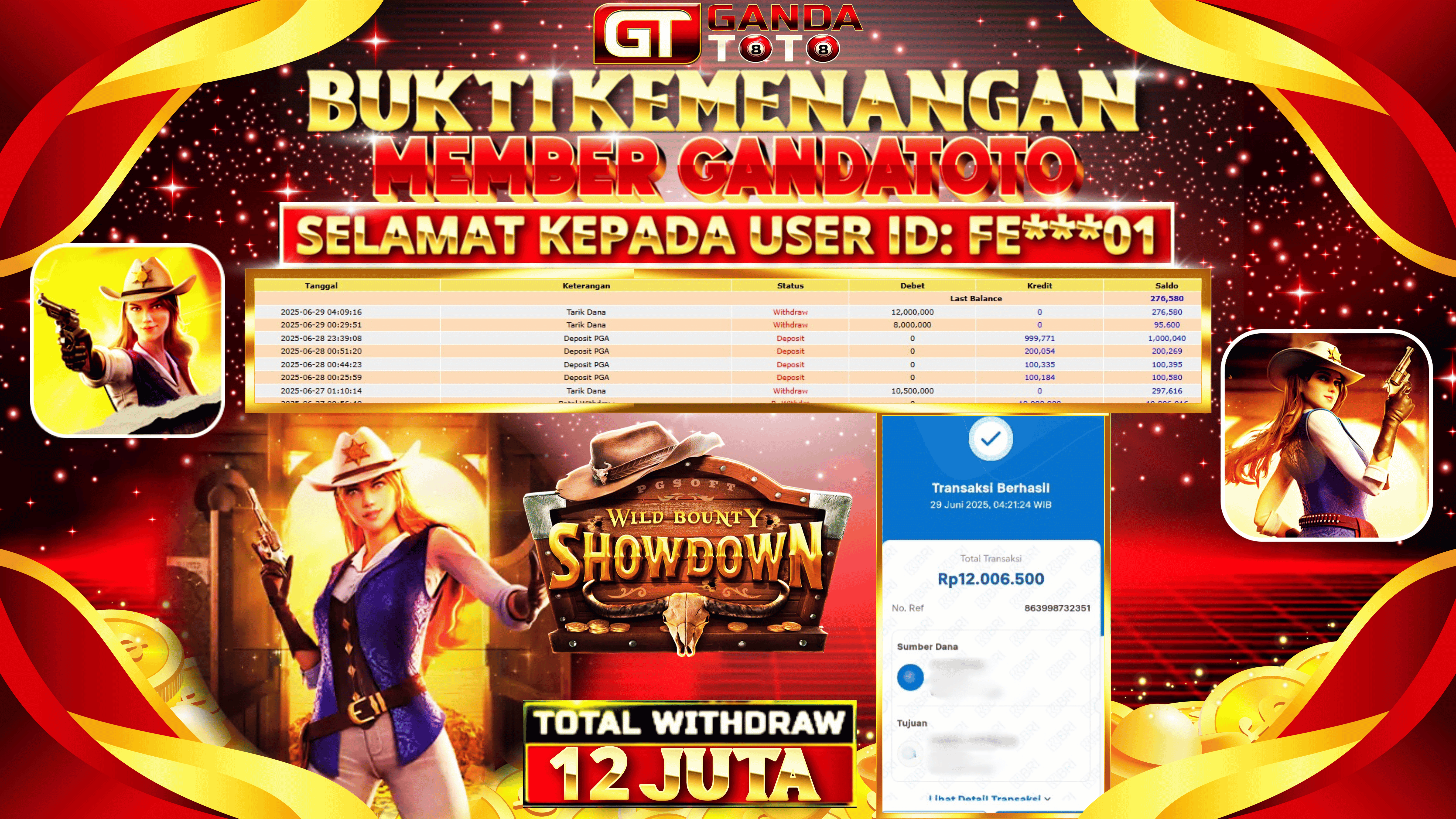 JACKPOT SLOT WILD BOUNTY SHOWDOWN HINGGA 12 JUTA, 29 JUNI 2025