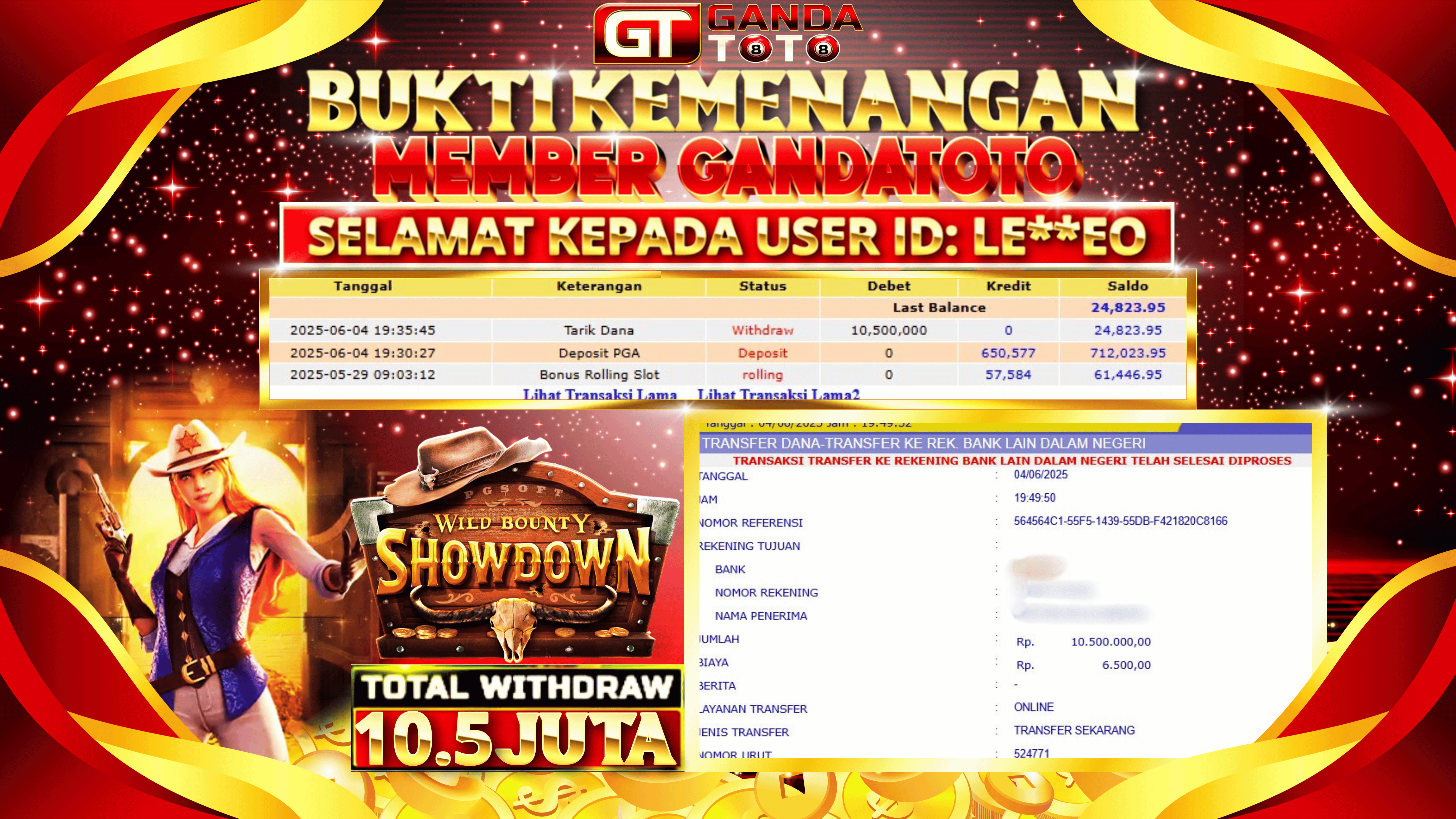 JACKPOT SLOT WILD BOUNTY SHOWDOWN HINGGA 10.5 JUTA, 05 JUNI 2025