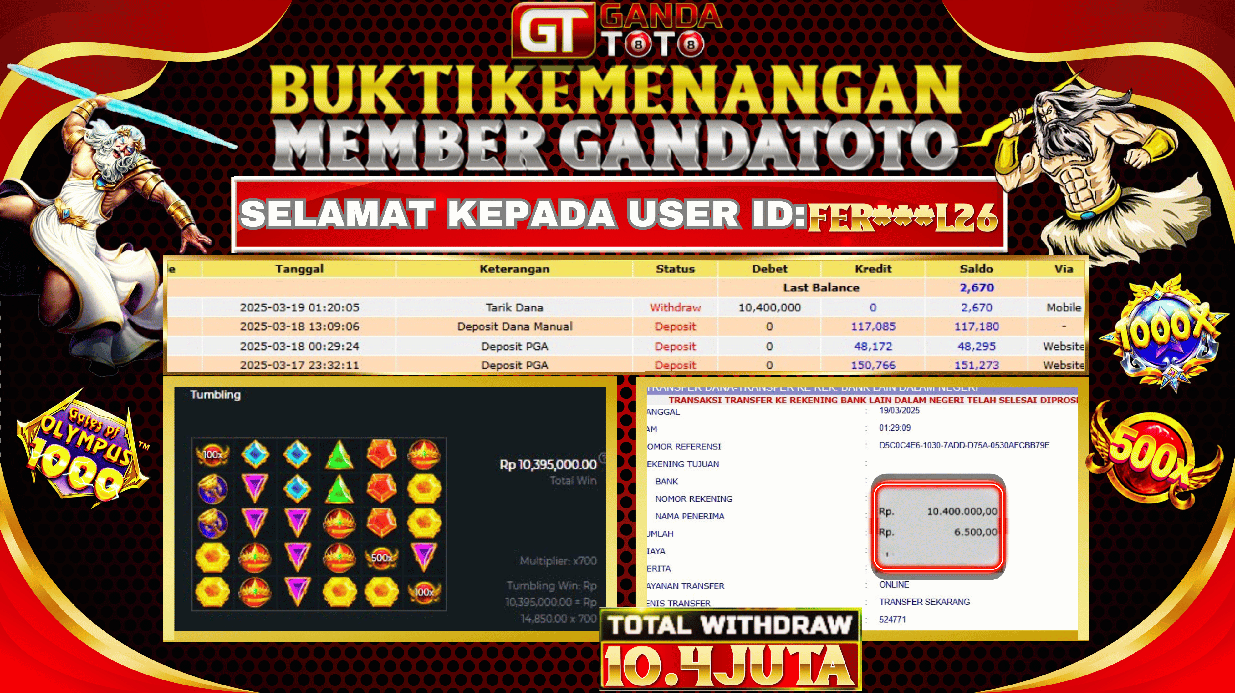 JACKPOT SLOT GATES OF OLYMPUS  HINGGA  10  JUTA, 19 MARET 2025
