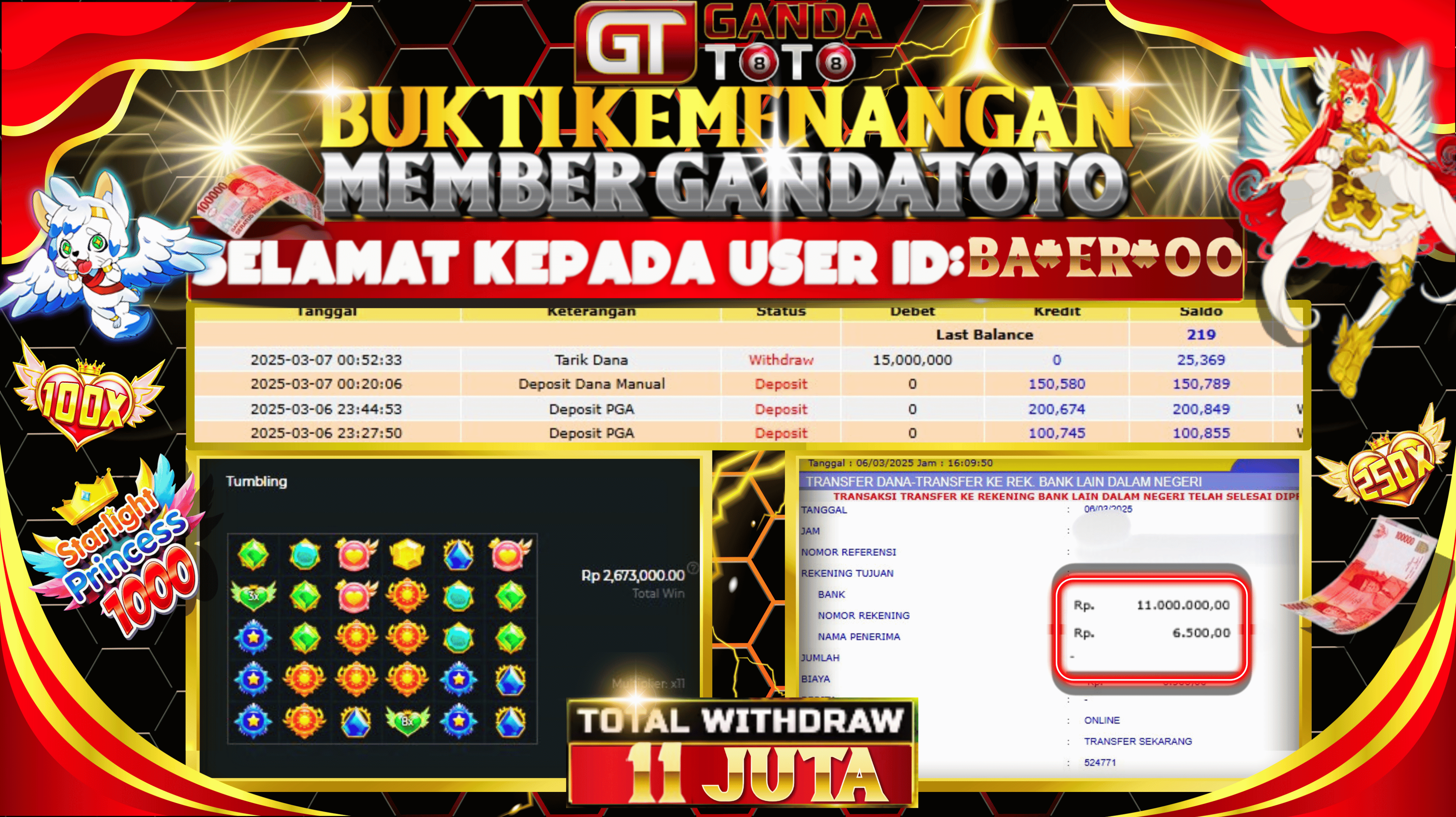 JACKPOT SLOT STARLIGHT PRINCES HINGGA 11 JUTA, 07 MARET 2025