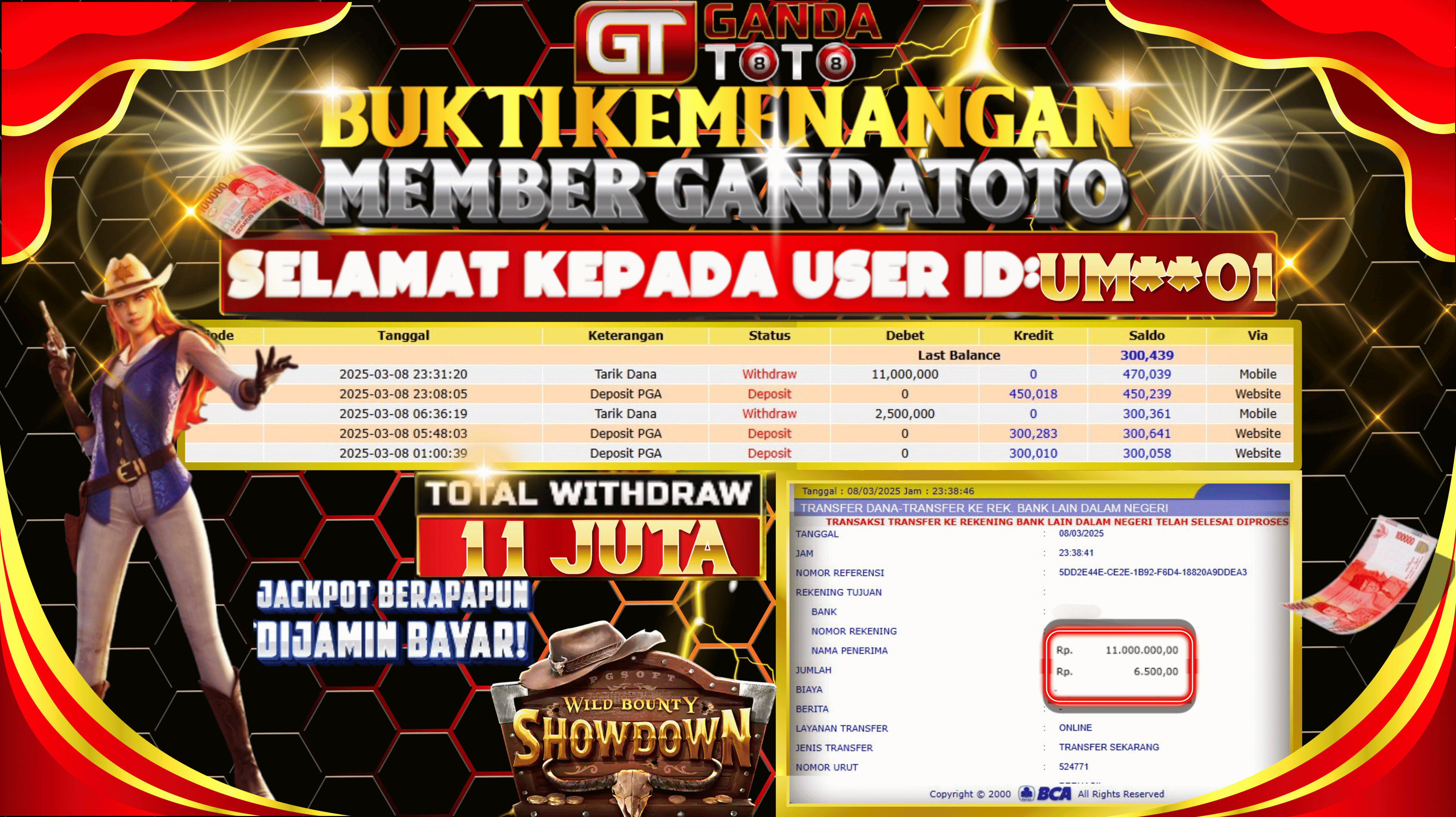 JACKPOT SLOT WILD BOUNTY SHOWDOWN HINGGA 11 JUTA, 10 MARET 2025