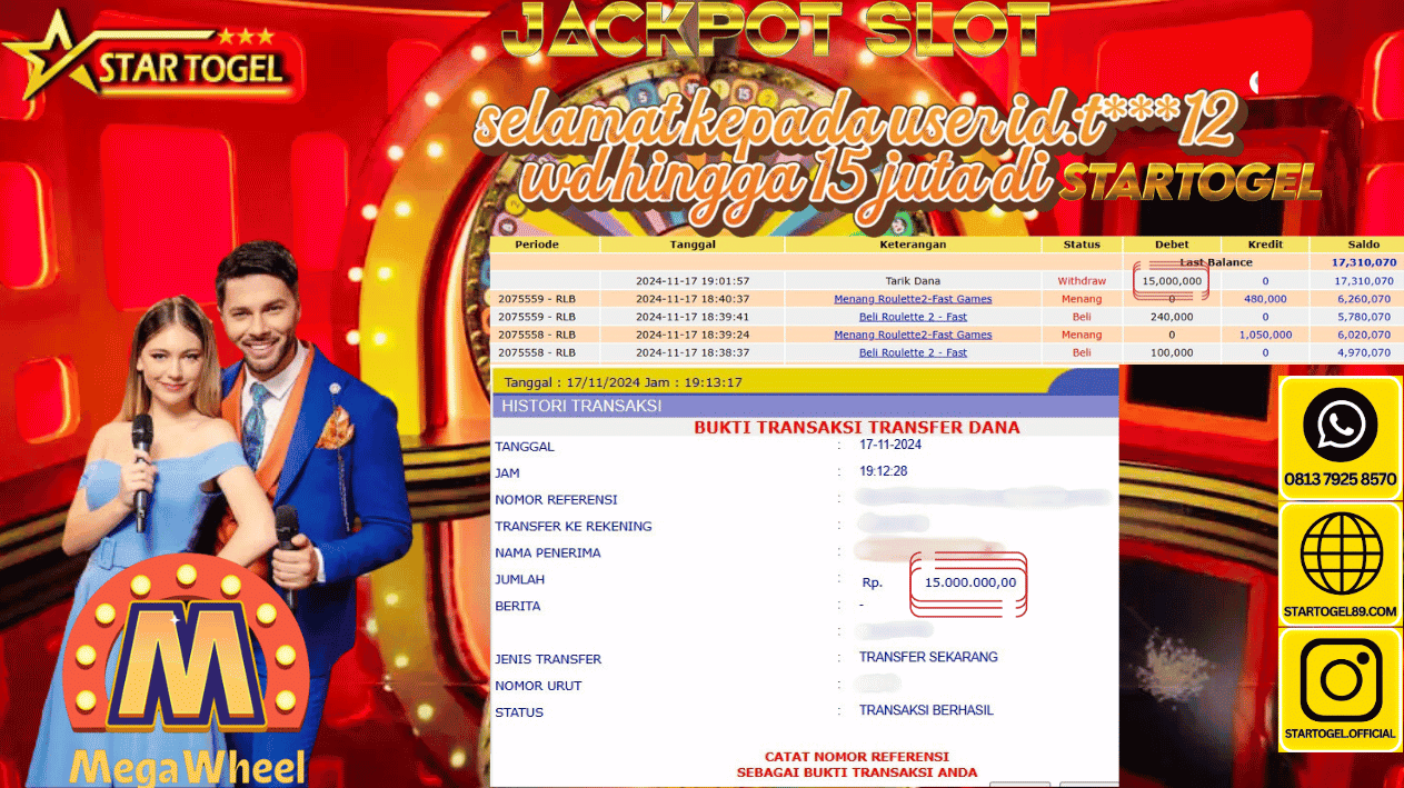 JACKPOT SLOT LIVE MEGA WHEEL HINGGA 15 JUTA, 17 NOVEMBER  2024