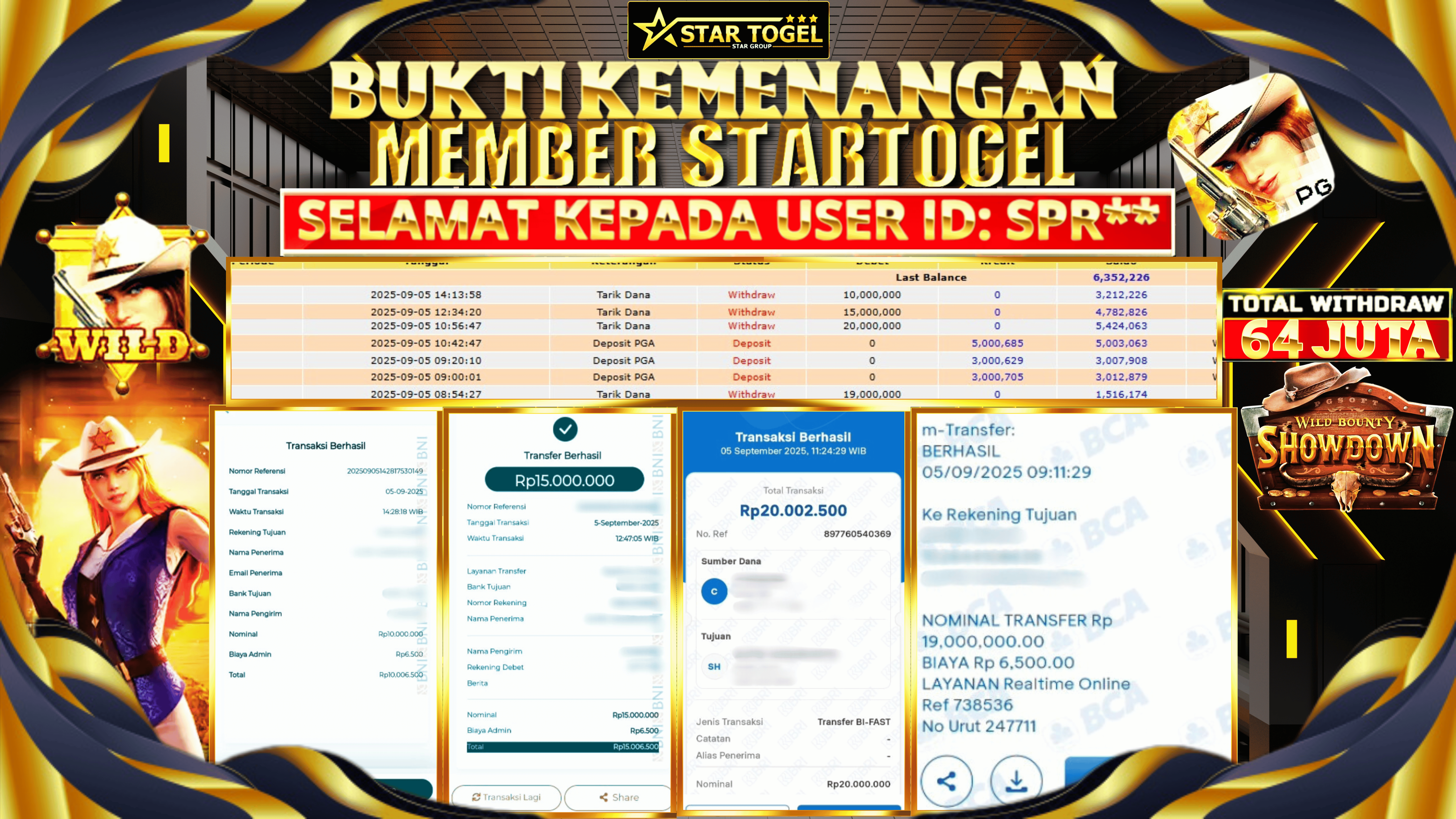 JACKPOT SLOT WILD BOUNTY SHOWDOUN HINGGA 64 JUTA. 05 SEPTEMBER 2025