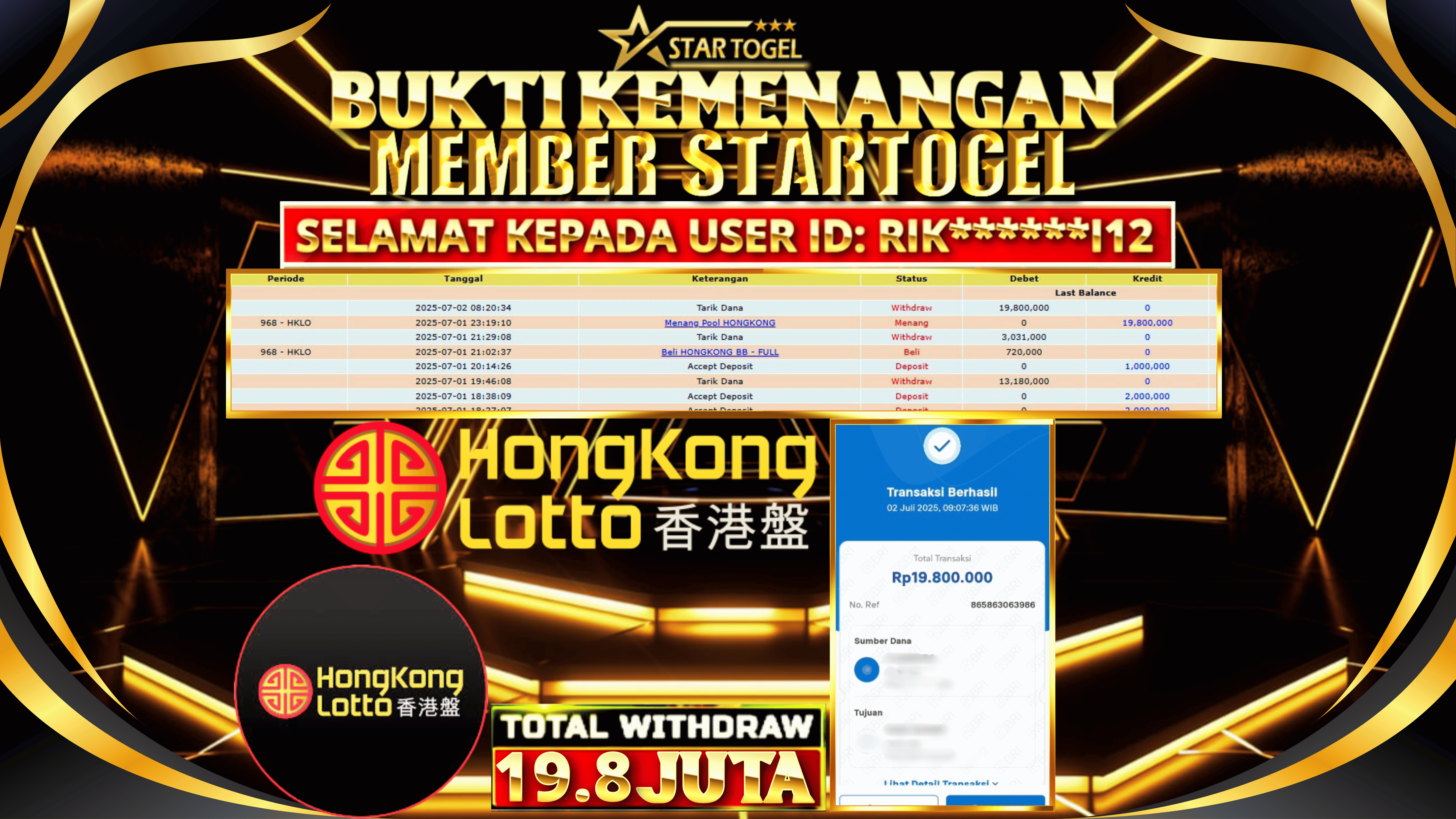 JACKPOT LIVE TOGEL HONGKONG HINGGA 19.8 JUTA, 02 JULI 2025