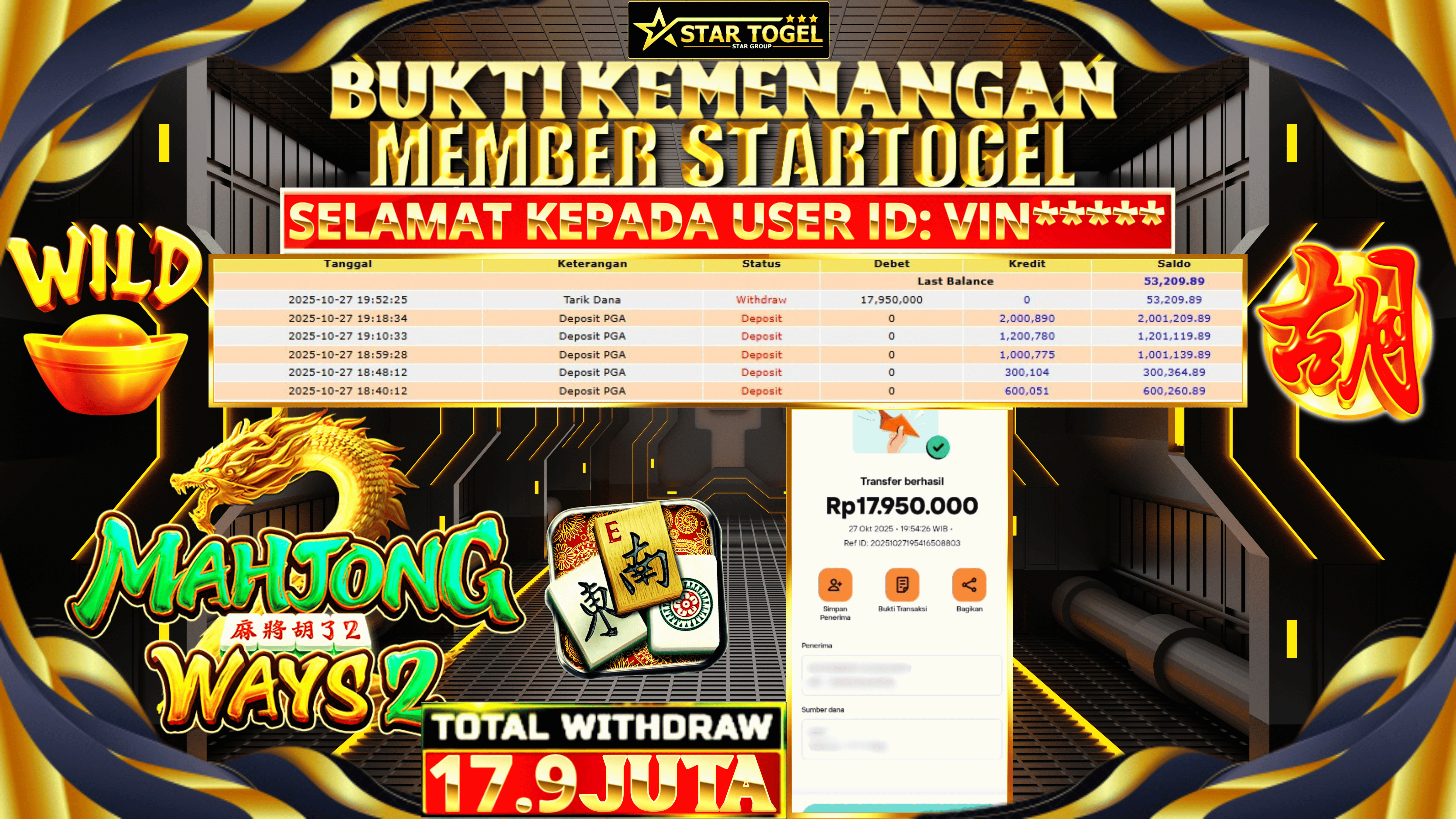 JACKPOT SLOT MAHJONG WAYS2 HINGGA 17.9 JUTA, 28 OKTOBER 2025