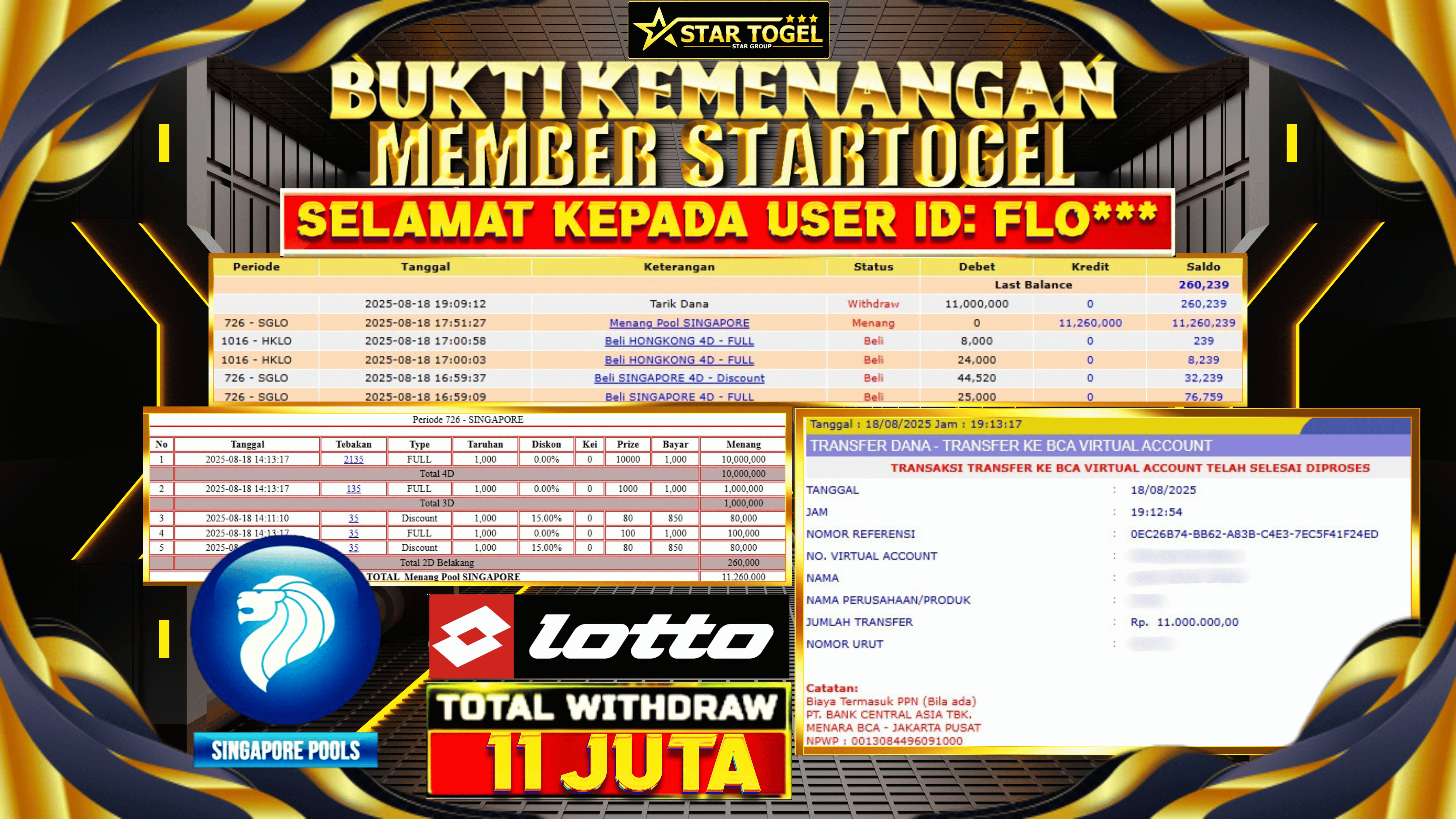JACKPOT TOGEL SINGAPORE POOLS HINGGA 11 JUTA, 19 AGUSTUS 2025