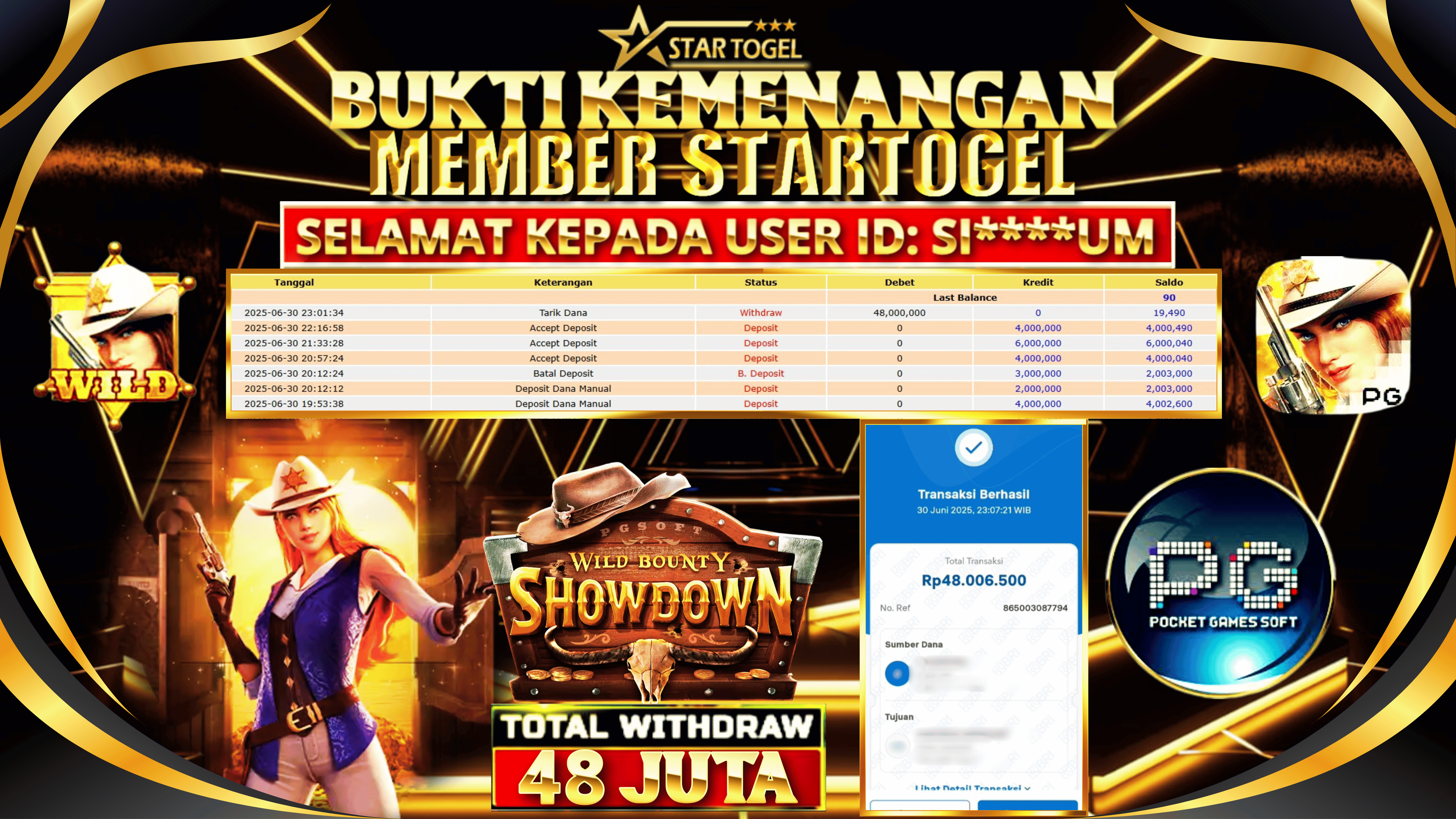 JACKPOT SLOT WILD BOUNTY SHOWDOWN HINGGA 48 JUTA, 1 JULI 2025