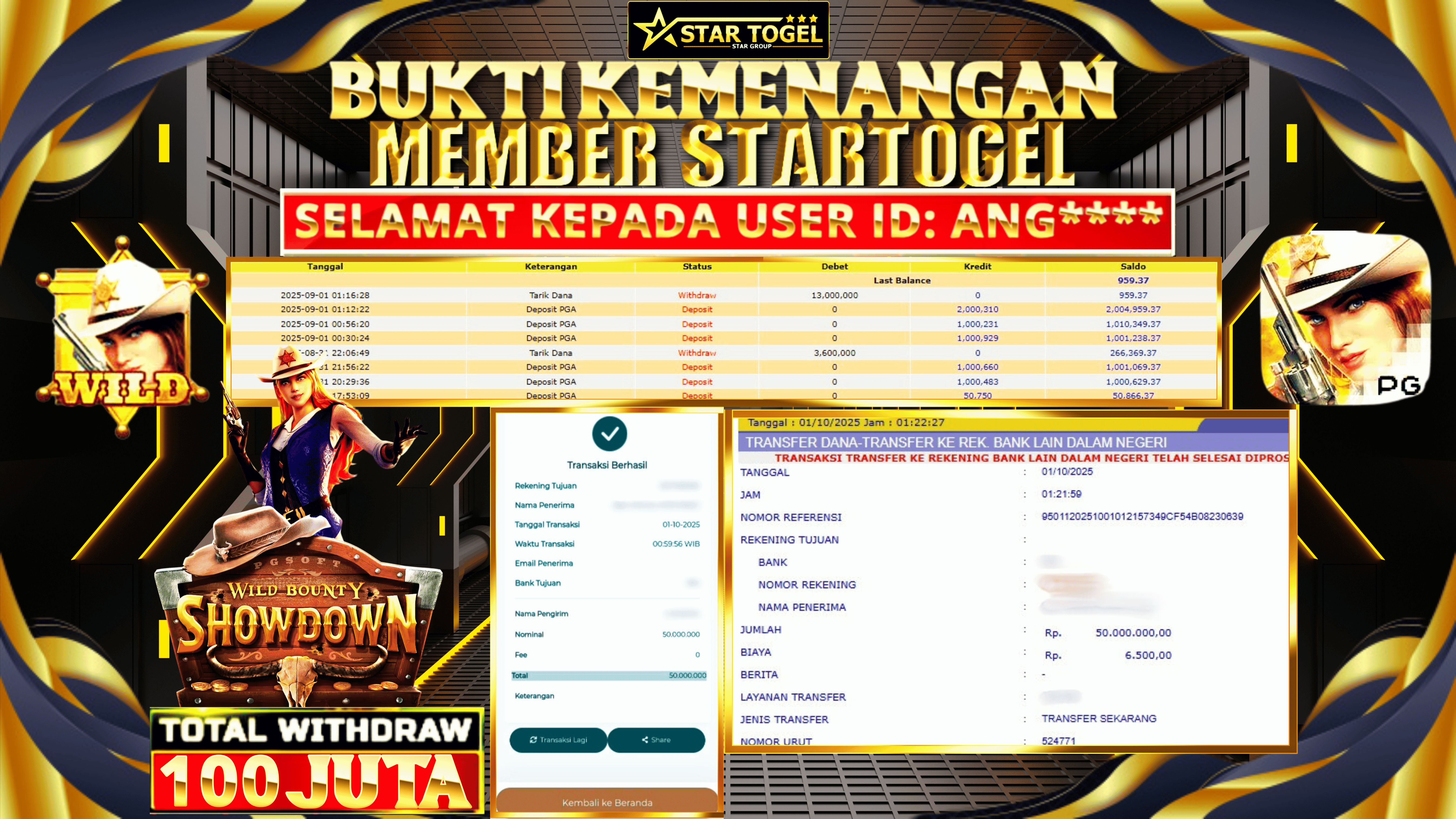 JACKPOT SLOT WILD BOUNTY SHOWDOUN HINGGA 100 JUTA. 01 OKTOBER 2025