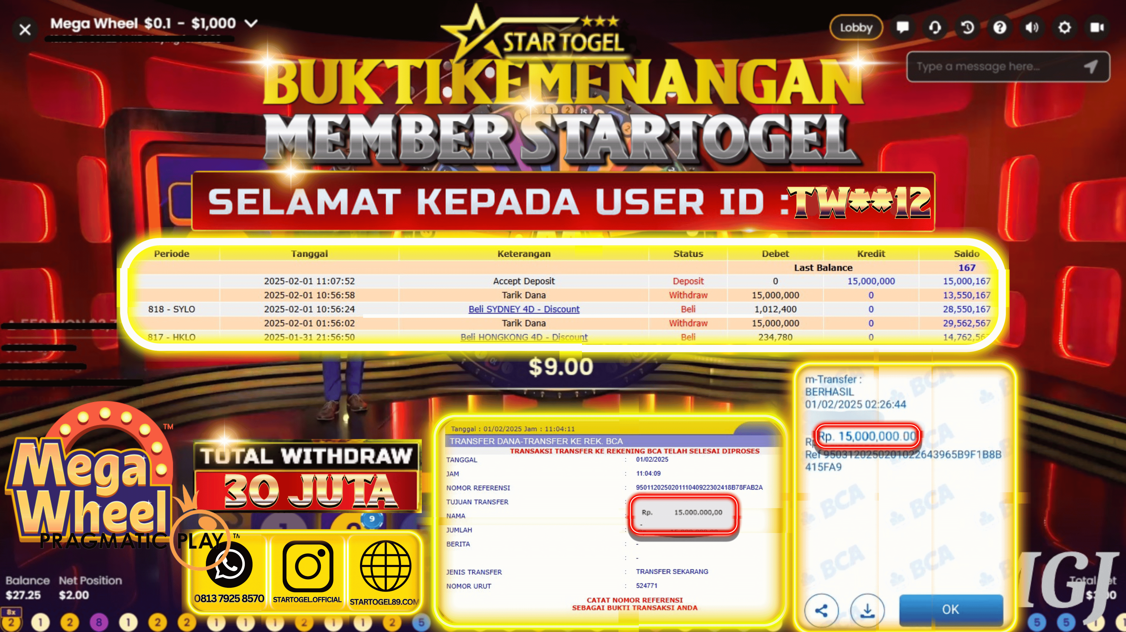JACKPOT SLOT MAHJONG WAYS2 HINGGA 30 JUTA, 01 FEBRUARI 2025