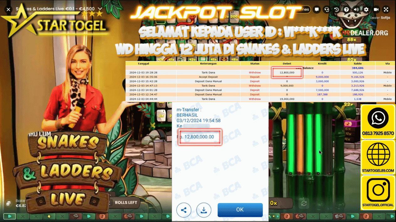 JACKPOT SNAKES AND LADDERS LIVE PRAGMATIC PLAY HINGGA 12 JUTA, 03 DESEMBER 2024