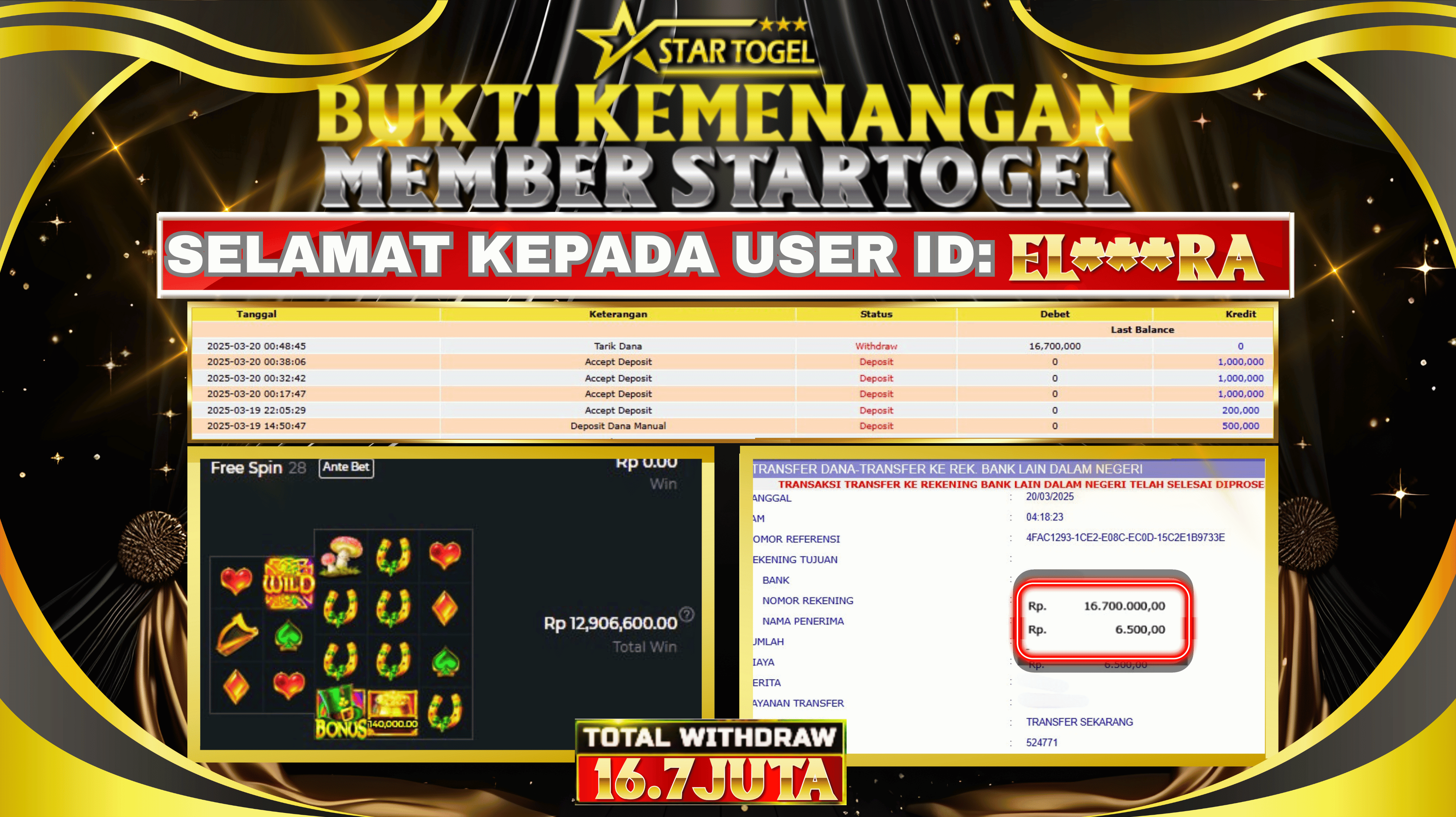 JACKPOT SLOT WILD WILD RICHES HINGGA 16.7 JUTA, 20 MARET 2024